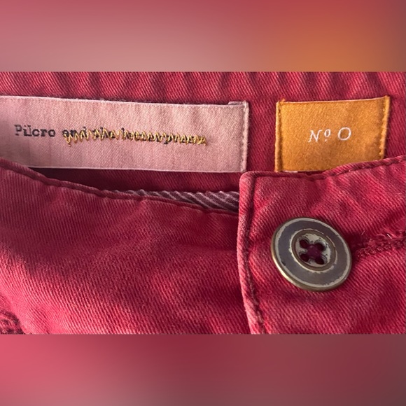 Anthropologie Pilcro & The Letterpress Red Ankle Zip Skinny Moto Jeans, Size 0 - Picture 4 of 5